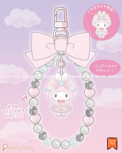 SANRIO Ribbon Phone Strap 緞帶蝴蝶結手機掛繩 My Melody♡Kuromi♡My Sweet Piano *Bunnies Ballerina*