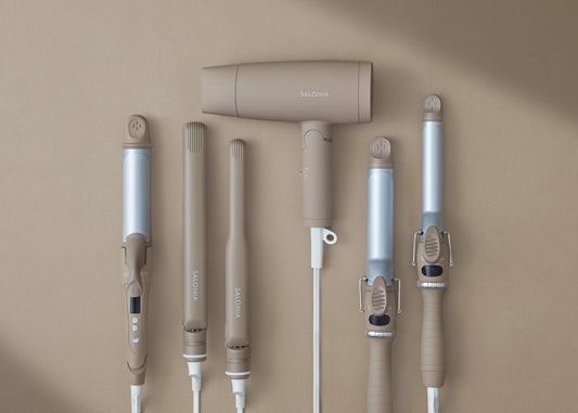 🇯🇵日本 SALONIA BEIGE定番化 2way 直夾 曲夾 BEIGE サロニア ストレートヘアアイロン 2WAYストレート&カールヘアアイロン