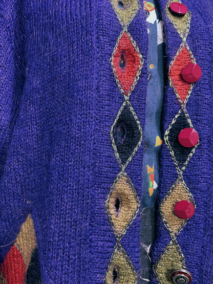 🇯🇵日本古著｜閃金邊寶石形圖案長外套
🔎 ss-vin004