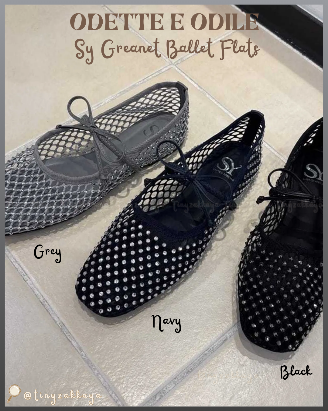 🇯🇵JAPAN ♥ UNITED ARROWS ODETTE E ODILE Sy Greanet Ballet Flats (BALE FLT10) 水鑽漁網紗芭蕾舞鞋