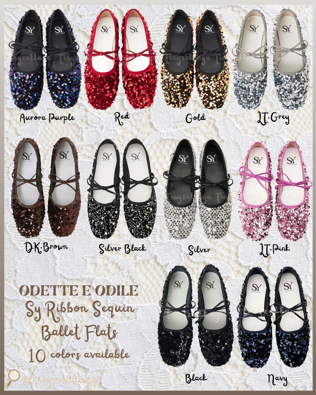 🇯🇵JAPAN ♥ UNITED ARROWS ODETTE E ODILE Sy Ribbon Sequin Ballet Flats 亮片芭蕾舞鞋 jrmd5308