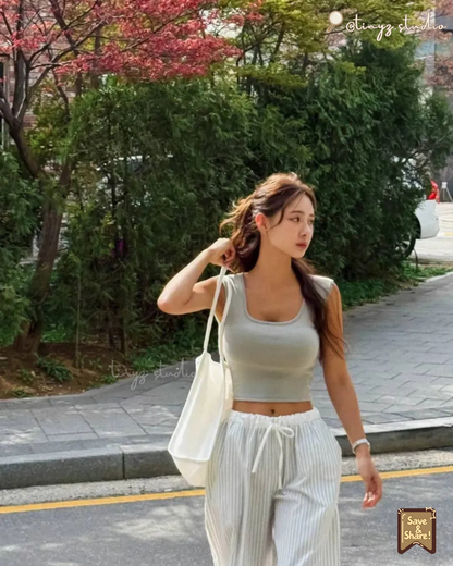 ☁️ 🇰🇷KOREA ♥ Square-neck, wide-strap padded vest 方形領口闊肩帶有pad背心 s97478710