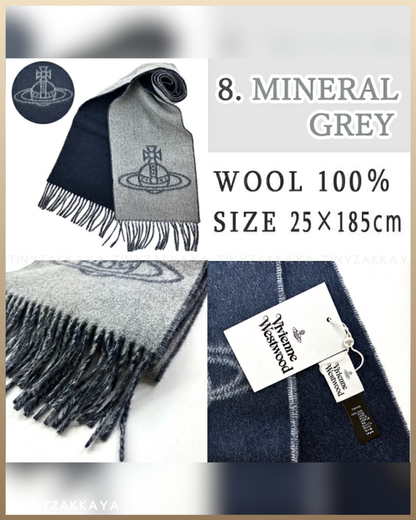 🇯🇵JAPAN ♥ 日本版Vivienne Westwood Double Logo Scarf復古風羊毛雙面頸巾披肩 \ 100% 羊毛製成，保暖又百搭 /
