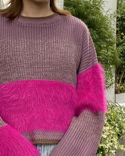 🇯🇵 JAPAN ♥ AS KNOW AS PINKY Feather yarn gradient knit sweater 羽毛紗線針織短版漸層女款毛衣 (3色入)   🔎 ɪᴛᴇᴍ ɴᴏ.： SS-jspn0659