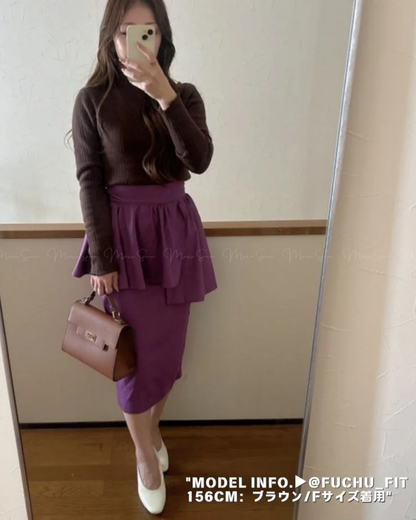 🇯🇵 JAPAN ♥ Ribbed High-neck Knit Sweater ♥ 裹起毛針織上衣 🔎 ɪᴛᴇᴍ ɴᴏ.： SS-jgru11520