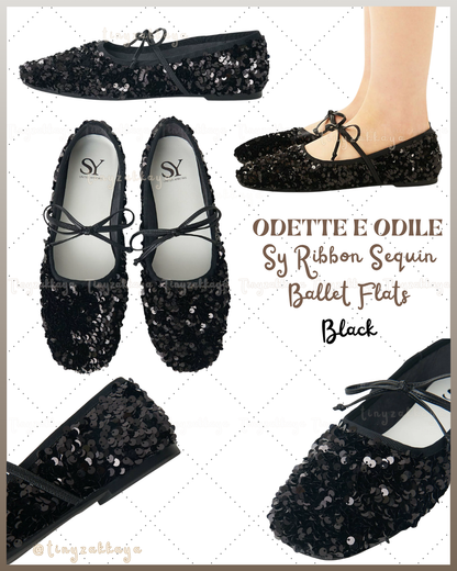 🇯🇵JAPAN ♥ UNITED ARROWS ODETTE E ODILE Sy Ribbon Sequin Ballet Flats 亮片芭蕾舞鞋 jrmd5308