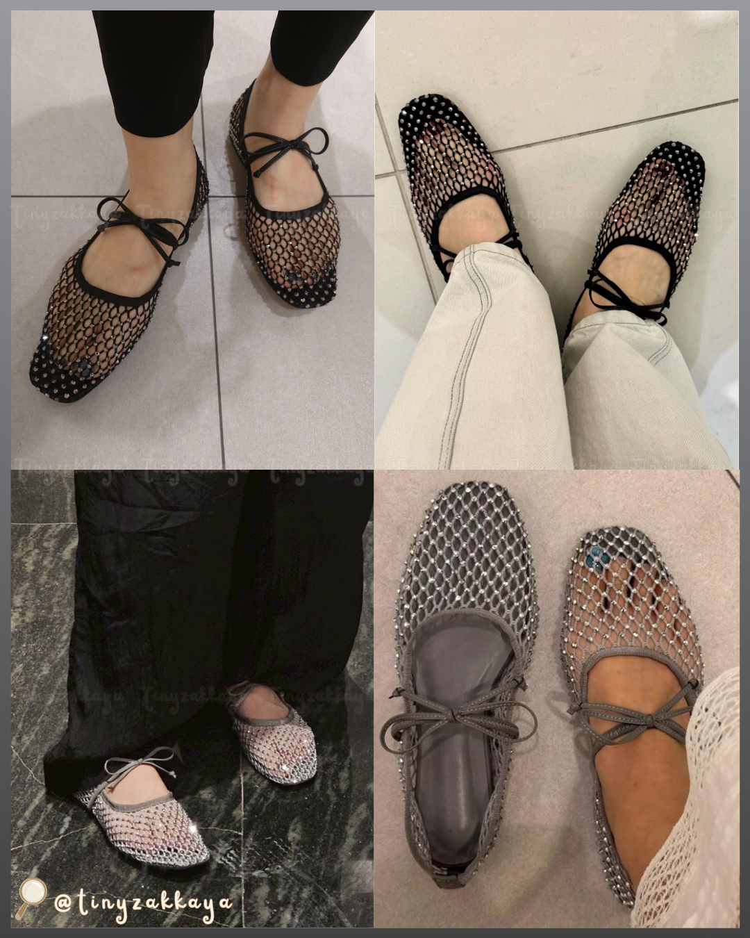 🇯🇵JAPAN ♥ UNITED ARROWS ODETTE E ODILE Sy Greanet Ballet Flats (BALE FLT10) 水鑽漁網紗芭蕾舞鞋