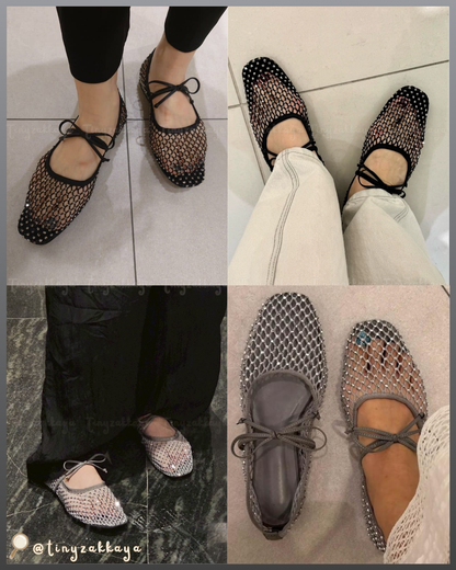 🇯🇵JAPAN ♥ UNITED ARROWS ODETTE E ODILE Sy Greanet Ballet Flats (BALE FLT10) 水鑽漁網紗芭蕾舞鞋