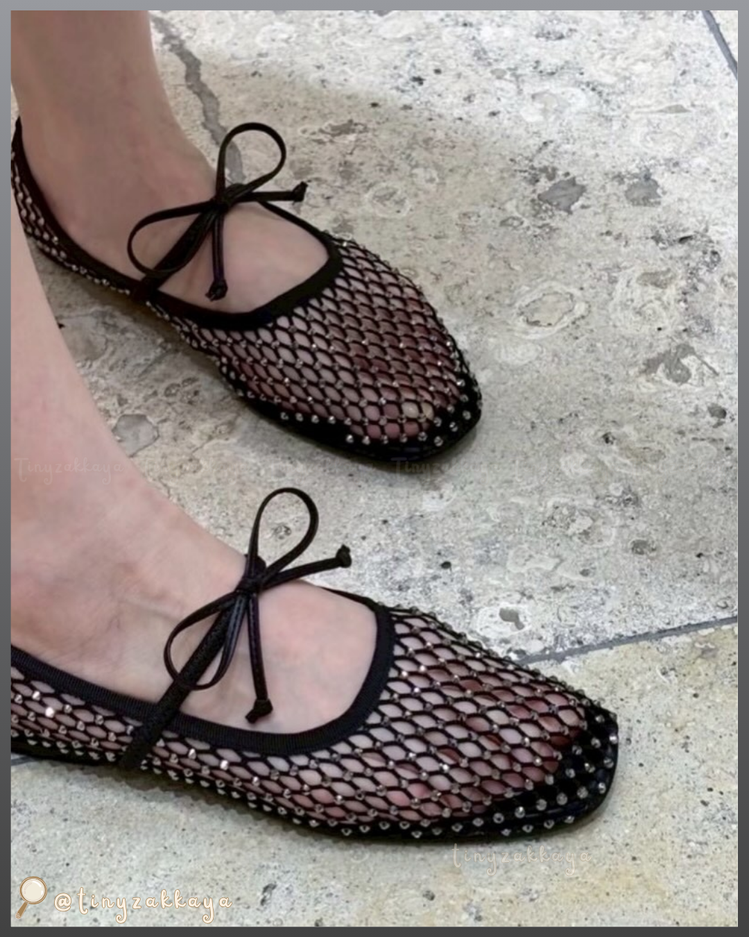 🇯🇵JAPAN ♥ UNITED ARROWS ODETTE E ODILE Sy Greanet Ballet Flats (BALE FLT10) 水鑽漁網紗芭蕾舞鞋