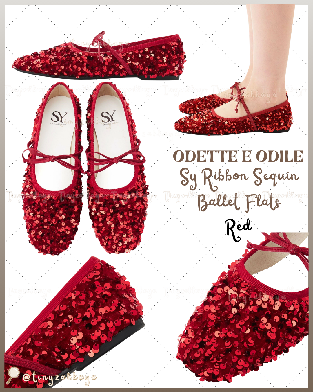 🇯🇵JAPAN ♥ UNITED ARROWS ODETTE E ODILE Sy Ribbon Sequin Ballet Flats 亮片芭蕾舞鞋 jrmd5308