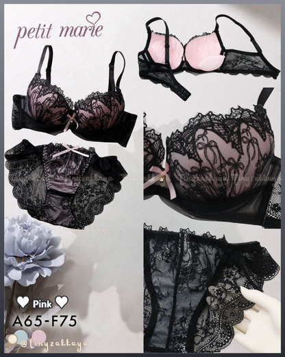 🇯🇵JAPAN ♥ PALISSEE PETIT MARIE 「Ribbon nocturne」系列蕾絲內衣褲套裝 Lace lingerie set
