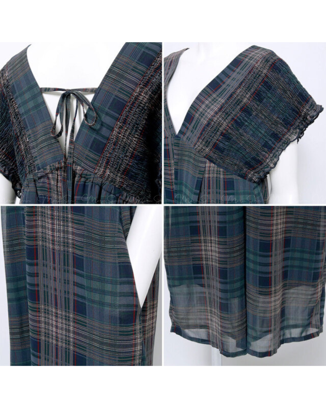 (UK🇬🇧)🇯🇵 JAPAN ♥ Rejoule Checkered Shirred Overalls ♥ Rejoule 格紋褶皺連身褲  🔎 ɪᴛᴇᴍ ɴᴏ：SS-JSR256510440