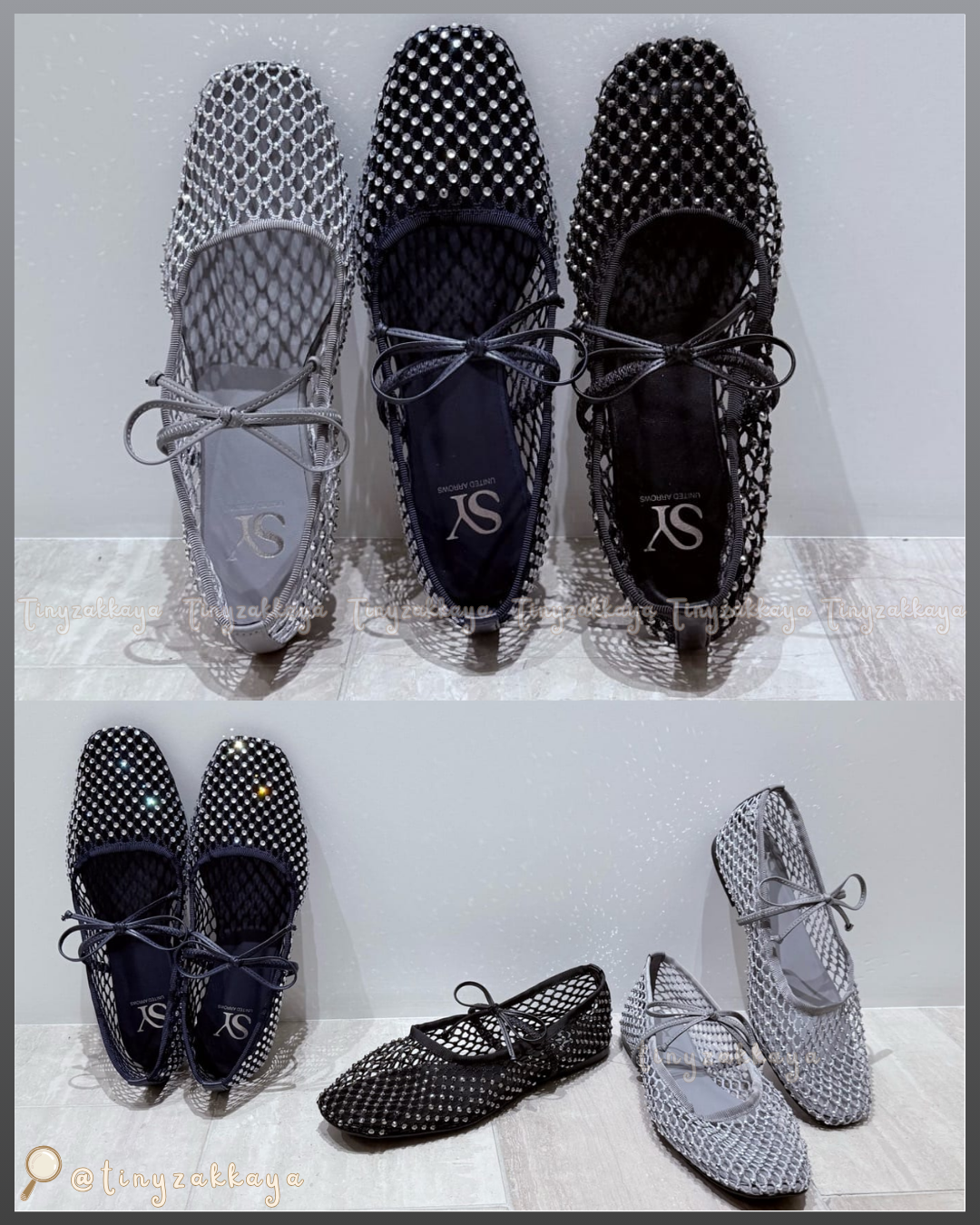 🇯🇵JAPAN ♥ UNITED ARROWS ODETTE E ODILE Sy Greanet Ballet Flats (BALE FLT10) 水鑽漁網紗芭蕾舞鞋