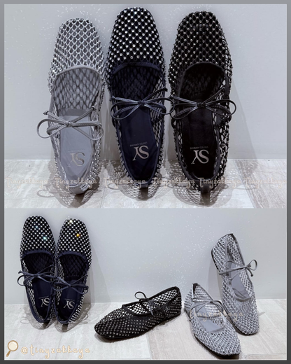 🇯🇵JAPAN ♥ UNITED ARROWS ODETTE E ODILE Sy Greanet Ballet Flats (BALE FLT10) 水鑽漁網紗芭蕾舞鞋