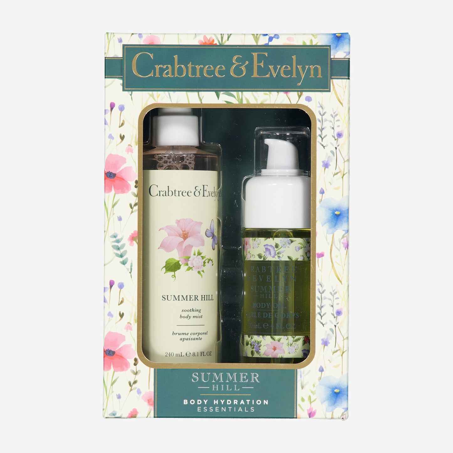 🌍歐美 ♥ CRABTREE & EVELYN Nantucket Briar & Summer Hill Hydration Essentials Gift Set (Body Oil & Mist) 爽身粉身體保濕必備禮盒 身體噴霧與身體油
