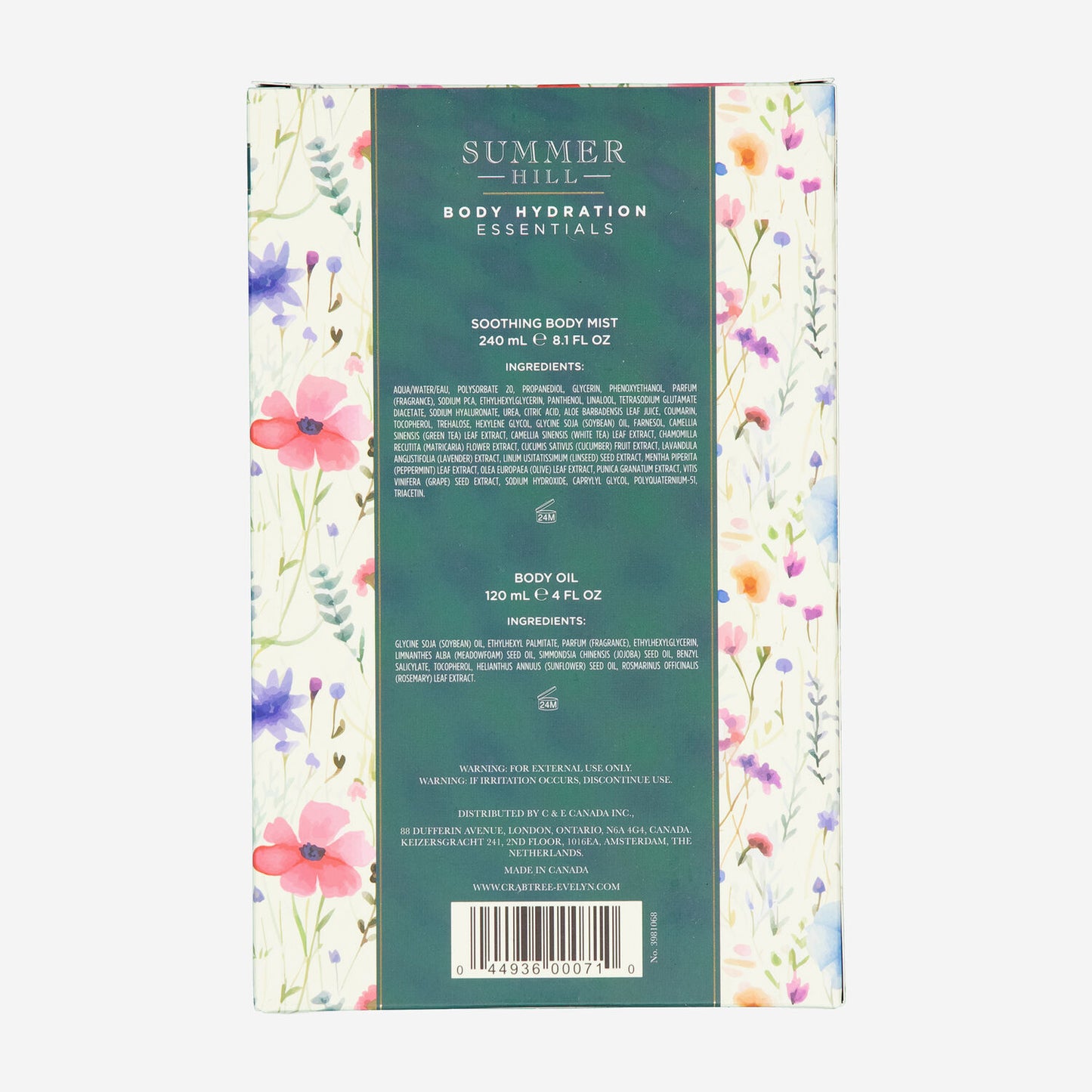 🌍歐美 ♥ CRABTREE & EVELYN Nantucket Briar & Summer Hill Hydration Essentials Gift Set (Body Oil & Mist) 爽身粉身體保濕必備禮盒 身體噴霧與身體油