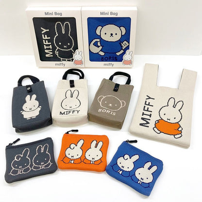 🇯🇵Japan♡ Miffy &amp; Boris Cute Miffy Bunny Knit Mini Bag Vest Handle Handle Bag Knit Mini Tote Bag (3 styles available)
