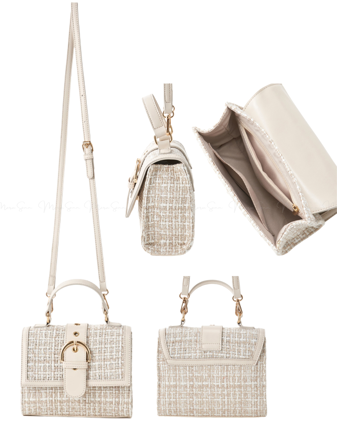 (🇬🇧UK) 🇯🇵 JAPAN ♥ 2Way Checkered x Leather Square Shoulder Bag 2Way格紋X皮革方形單肩包 🔎 ɪᴛᴇᴍ ɴᴏ.： SS-jgtr358aa