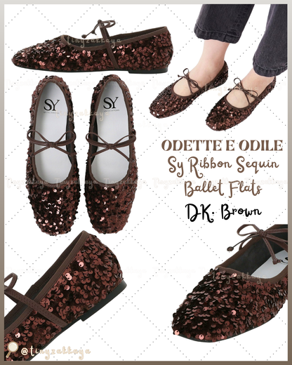 🇯🇵JAPAN ♥ UNITED ARROWS ODETTE E ODILE Sy Ribbon Sequin Ballet Flats 亮片芭蕾舞鞋 jrmd5308