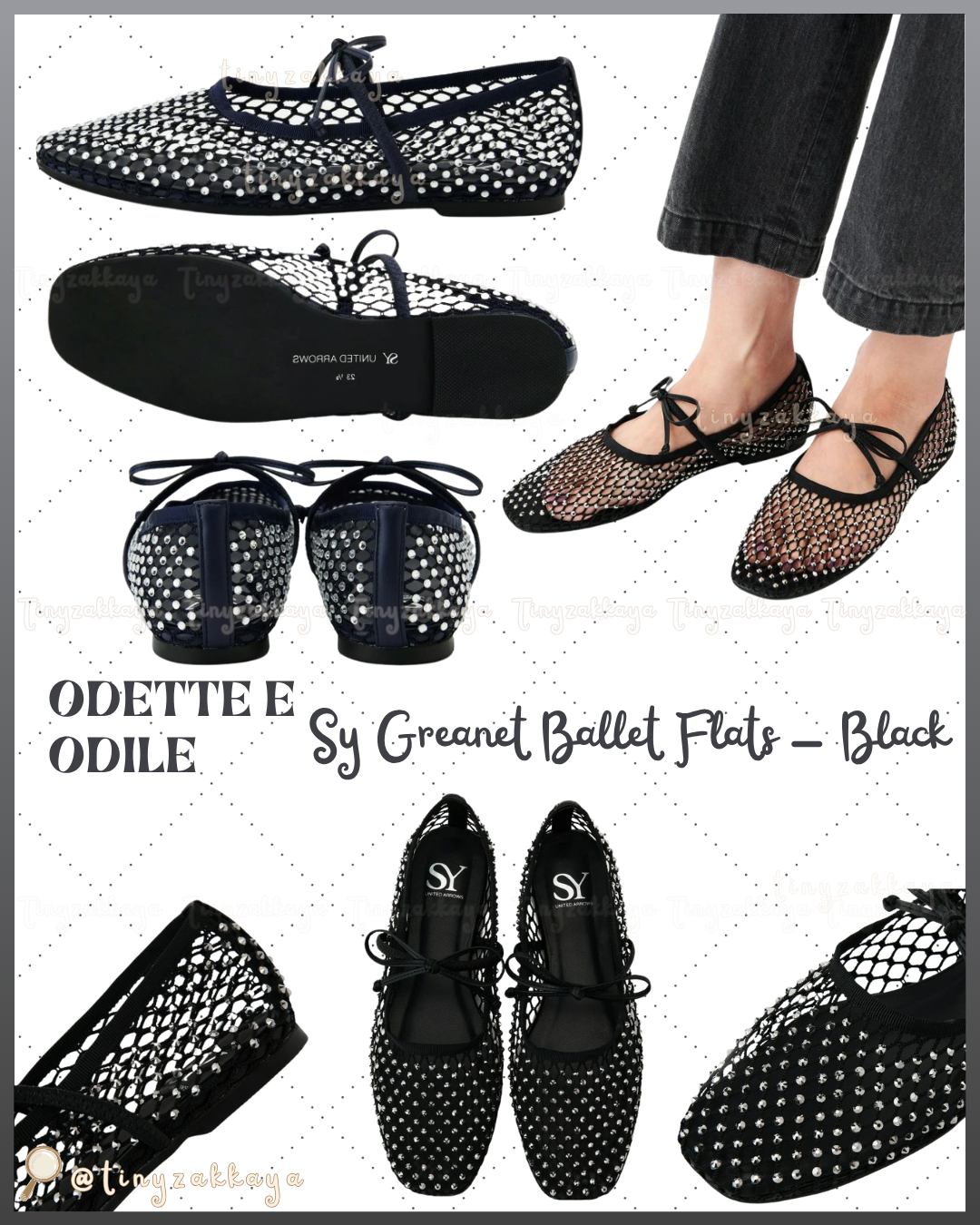 🇯🇵JAPAN ♥ UNITED ARROWS ODETTE E ODILE Sy Greanet Ballet Flats (BALE FLT10) 水鑽漁網紗芭蕾舞鞋
