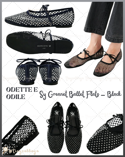 🇯🇵JAPAN ♥ UNITED ARROWS ODETTE E ODILE Sy Greanet Ballet Flats (BALE FLT10) 水鑽漁網紗芭蕾舞鞋