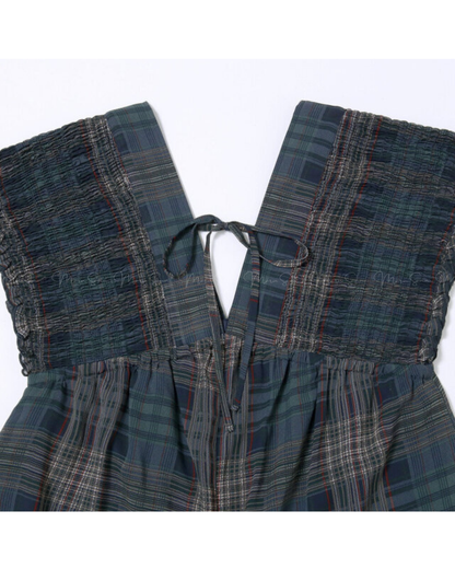 (UK🇬🇧)🇯🇵 JAPAN ♥ Rejoule Checkered Shirred Overalls ♥ Rejoule 格紋褶皺連身褲  🔎 ɪᴛᴇᴍ ɴᴏ：SS-JSR256510440