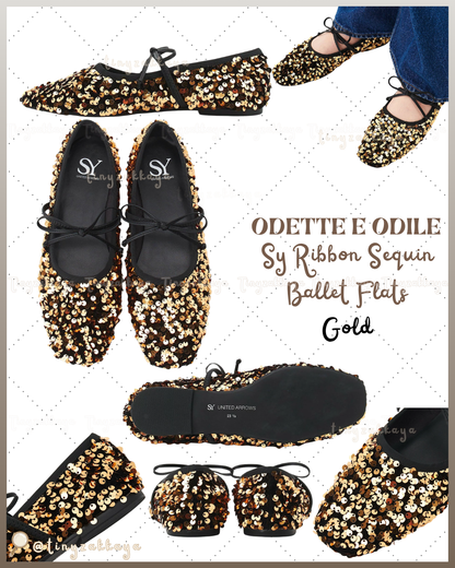 🇯🇵JAPAN ♥ UNITED ARROWS ODETTE E ODILE Sy Ribbon Sequin Ballet Flats 亮片芭蕾舞鞋 jrmd5308