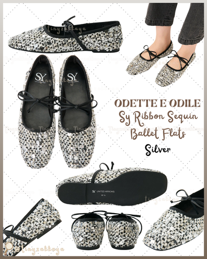 🇯🇵JAPAN ♥ UNITED ARROWS ODETTE E ODILE Sy Ribbon Sequin Ballet Flats 亮片芭蕾舞鞋 jrmd5308