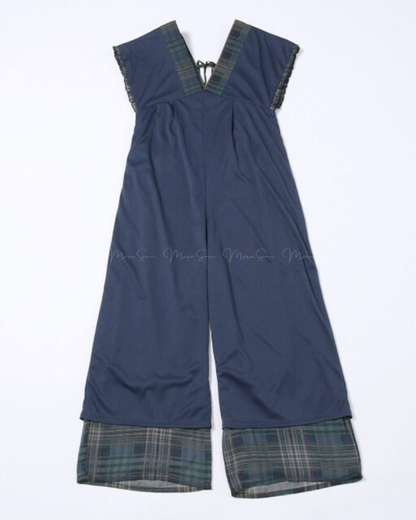 (UK🇬🇧)🇯🇵 JAPAN ♥ Rejoule Checkered Shirred Overalls ♥ Rejoule 格紋褶皺連身褲  🔎 ɪᴛᴇᴍ ɴᴏ：SS-JSR256510440