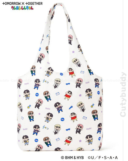 🇯🇵日本 ♡限定 TOMORROW X TOGETHER X 蠟筆小新環保袋 Crayon Shin-chan all-over tote bag TOMORROW X TOGETHER X クレヨンしんちゃん　総柄トートバッグ