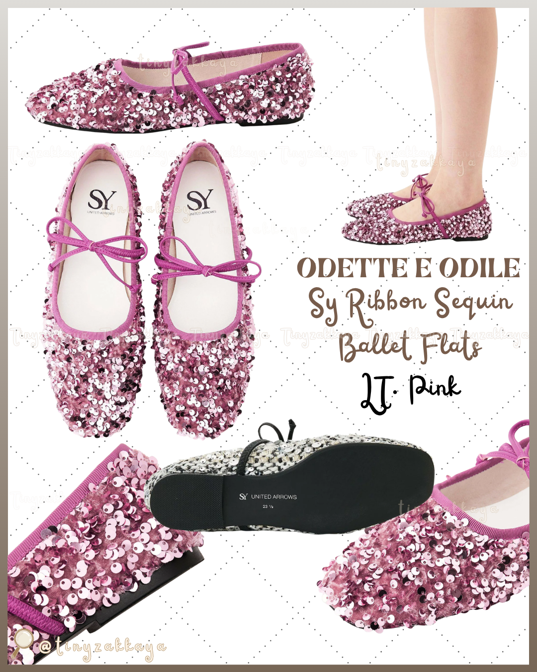 🇯🇵JAPAN ♥ UNITED ARROWS ODETTE E ODILE Sy Ribbon Sequin Ballet Flats 亮片芭蕾舞鞋 jrmd5308