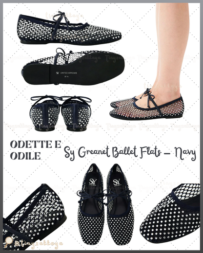 🇯🇵JAPAN ♥ UNITED ARROWS ODETTE E ODILE Sy Greanet Ballet Flats (BALE FLT10) 水鑽漁網紗芭蕾舞鞋