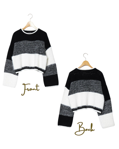 🇯🇵 JAPAN ♥ AS KNOW AS PINKY Feather yarn gradient knit sweater 羽毛紗線針織短版漸層女款毛衣 (3色入)   🔎 ɪᴛᴇᴍ ɴᴏ.： SS-jspn0659