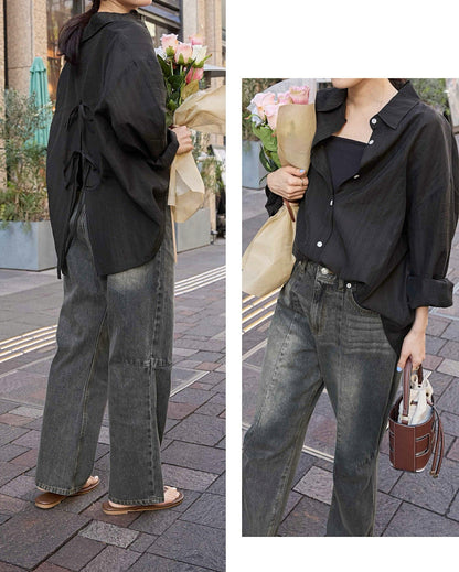 🇯🇵日本 後開衩緞帶蝴蝶結半透襯衫
◇ Japan Back slit ribbon sheer shirt
🔎 ɪᴛᴇᴍ ɴᴏ.： SS-jt274326