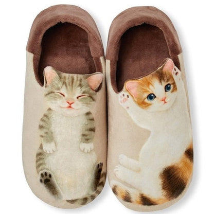 🇯🇵日本 FELISSIMO Cat Slippers 四腳朝天的小貓咪 室內家居拖鞋