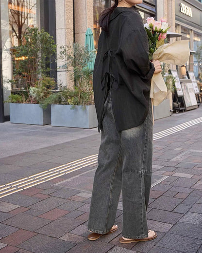 🇯🇵日本 後開衩緞帶蝴蝶結半透襯衫
◇ Japan Back slit ribbon sheer shirt
🔎 ɪᴛᴇᴍ ɴᴏ.： SS-jt274326