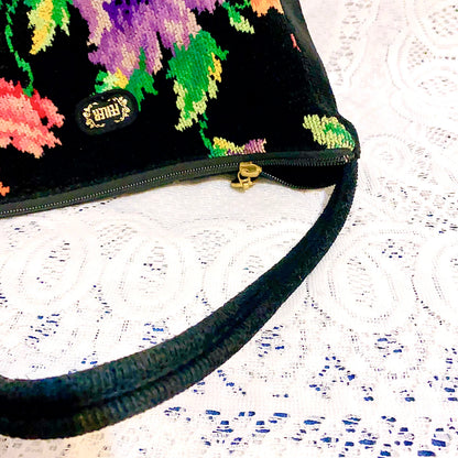 🇯🇵日本古著｜Vintage Bags - Feiler 黑底花花袋
🔎 ss-vin437