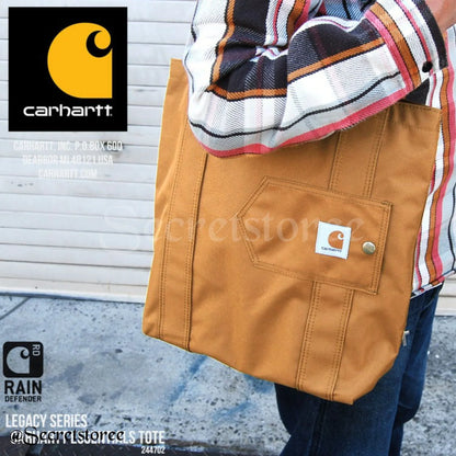 🇯🇵日本 CARHARTT Essential Tote Bag Work bag Tote カーハート トートバッグ トレードシリーズ　ワークバッグ　キャンバスパック マザーズバック ブラウン ブラック　通勤 通学