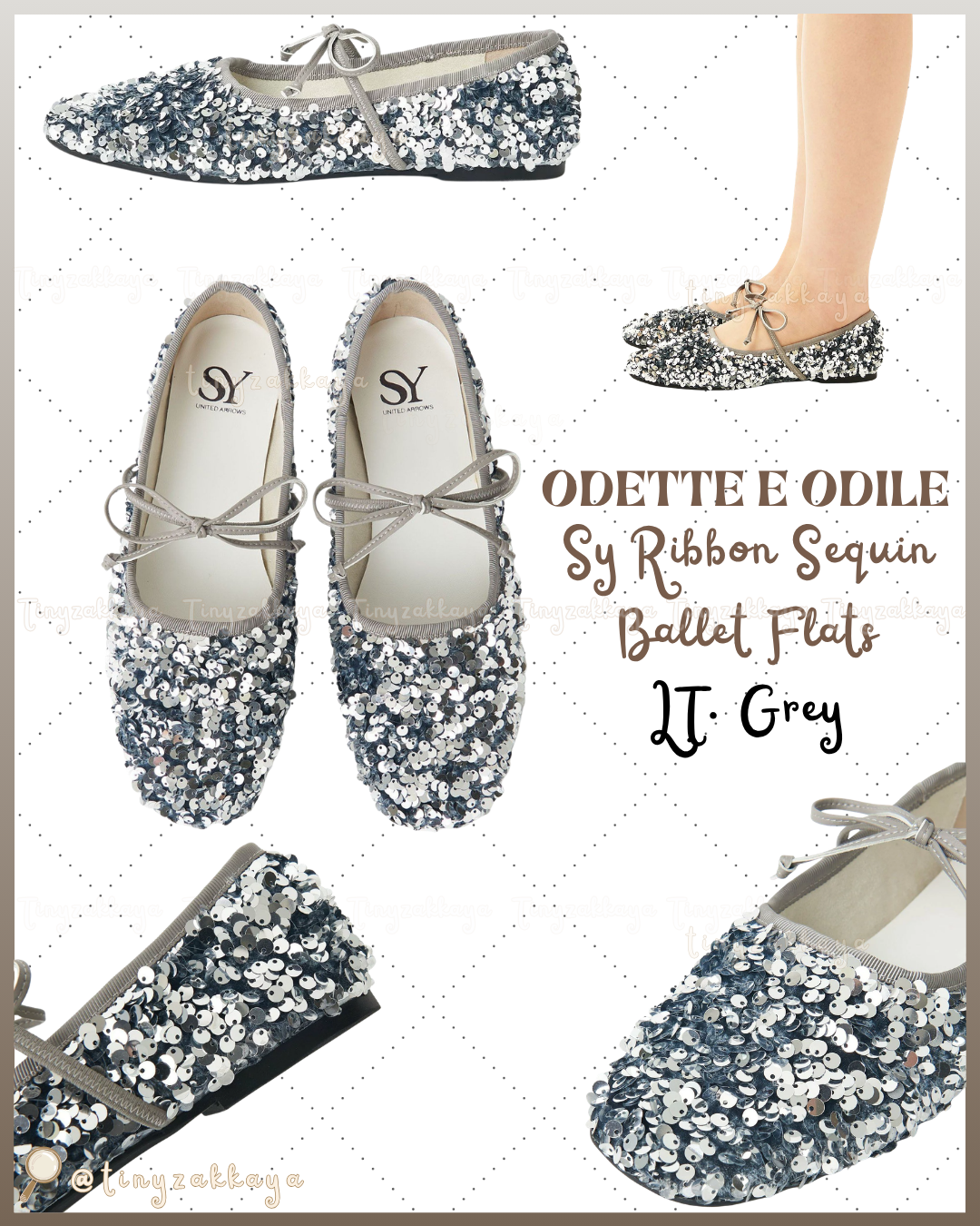🇯🇵JAPAN ♥ UNITED ARROWS ODETTE E ODILE Sy Ribbon Sequin Ballet Flats 亮片芭蕾舞鞋 jrmd5308