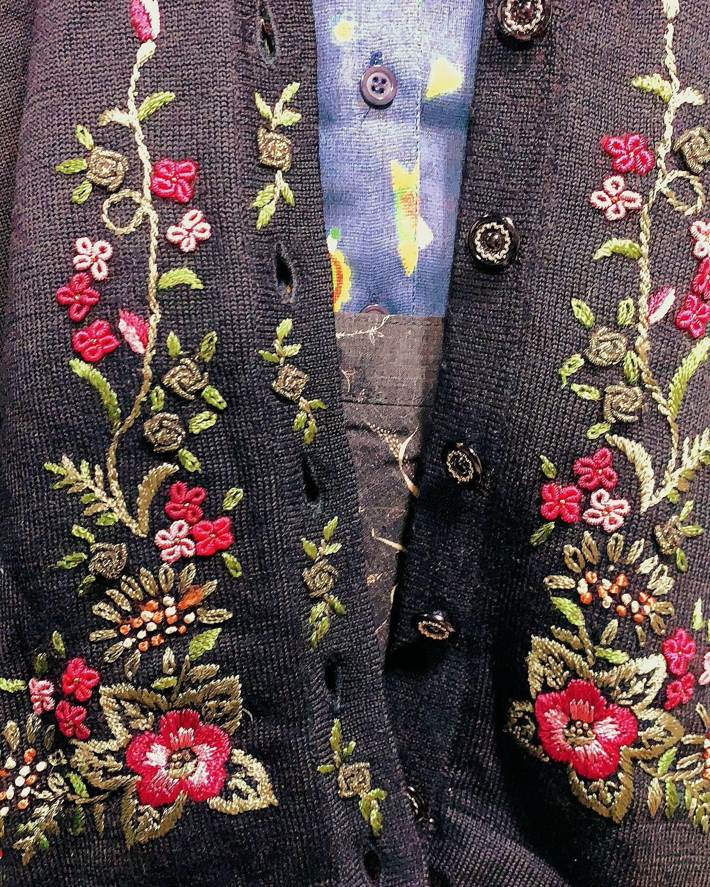 🇯🇵Japanese Vintage Embroidered Rose Red Jacket Vintage Black Rose Outer 🔎 ss-vin072