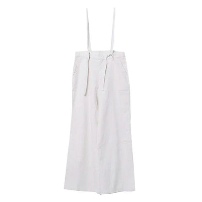 (現貨)🇯🇵日本 棉麻吊帶後綁帶闊腿褲 ◇ Japan Cotton and linen suspenders with back ties and wide-leg pants 🔎 ɪᴛᴇᴍ ɴᴏ：SS-jsr2175557