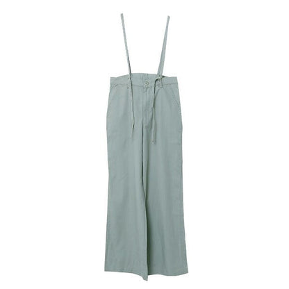 (現貨)🇯🇵日本 棉麻吊帶後綁帶闊腿褲 ◇ Japan Cotton and linen suspenders with back ties and wide-leg pants 🔎 ɪᴛᴇᴍ ɴᴏ：SS-jsr2175557