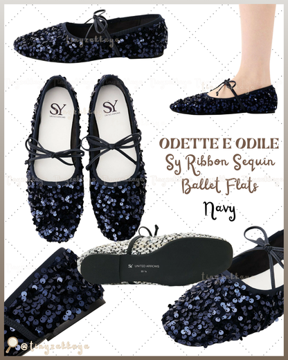 🇯🇵JAPAN ♥ UNITED ARROWS ODETTE E ODILE Sy Ribbon Sequin Ballet Flats 亮片芭蕾舞鞋 jrmd5308