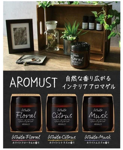 🇯🇵日本｜淡淡的不刺鼻，持久飄香｜晴香堂 AROMUST 室內消臭香薰膏 (3款香味) Seikodo Aromast 晴香堂 アロマスト ホワイトムスク 【 芳香剤・部屋用 】