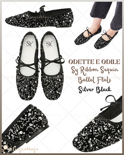🇯🇵JAPAN ♥ UNITED ARROWS ODETTE E ODILE Sy Ribbon Sequin Ballet Flats 亮片芭蕾舞鞋 jrmd5308