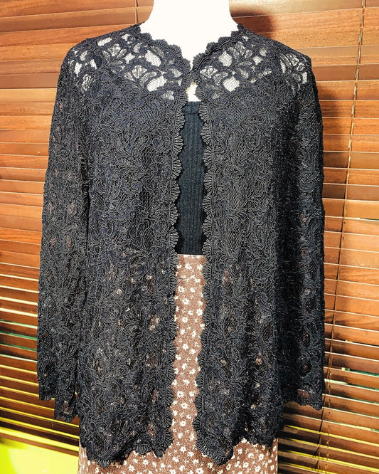 🇯🇵 日本古著 黑縷空蕾士外套
Vintage Black Classic Lace Cardigan🔎 ss-vin062
