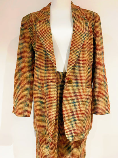 🇯🇵日本古著｜VintageClothes - 細彩色格紋羊毛西裝套裝 suit 🔎 ss-vin389