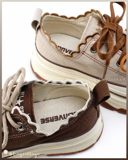 🇯🇵日本限定 ♥ CONVERSE ALL STAR TREKWAVE LACE EDGE OX 荷葉花邊厚底鞋