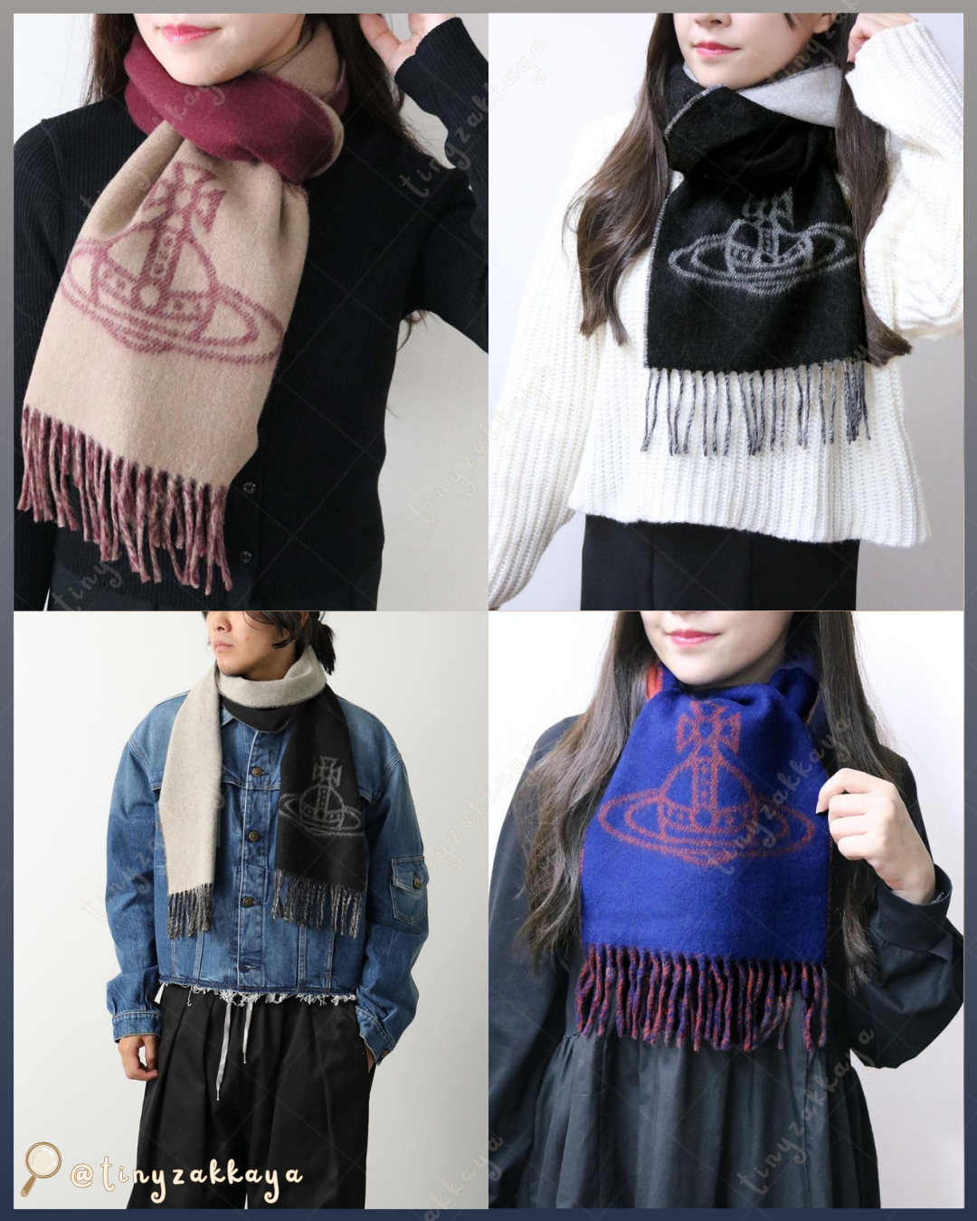 🇯🇵JAPAN ♥ VIVIENNE WESTWOOD Double Orb logo Scarf 復古風羊毛雙面星球logo頸巾披肩 ＼一條頸巾可以搭出兩種風格！風格自由切換，型格百搭／