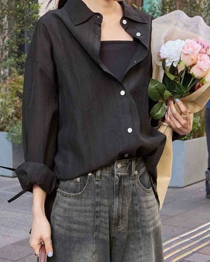 🇯🇵日本 後開衩緞帶蝴蝶結半透襯衫
◇ Japan Back slit ribbon sheer shirt
🔎 ɪᴛᴇᴍ ɴᴏ.： SS-jt274326